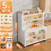Prateleira de cozinha multifuncional, aparador de múltiplos andares autônomo com portas duplas, armário de armazenamento para micro-ondas, novo modelo prático
