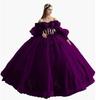 Vestido de Noche Transfronterizo de un Hombro con Falda Abullonada Floral y Mangas Abullonadas, Nuevo Estilo 2026 para Fiesta de Cumpleaños