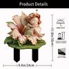 Estatua de Piso de Jardín de Cuento de Hadas Acrílico Flor de Hibisco Hada Durmiente Impermeable Resistente a los Arañazos Planta en Maceta Decoraciones de Escena del Hogar