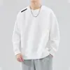 Moletom masculino 2025 outono estilo americano solto manga longa gola redonda esportivo espesso pulôver modelo moderno peso pesado