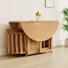 Mesa y Sillas Plegables de Madera Maciza para Comedor para Hogar B&B Apartamento Pequeño Mesa Redonda Simple Combinación Mesa de Comedor de Restaurante Estilo Nuevo Habitación de Alquiler