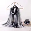 Bufanda de Seda Suave Nueva con Doble Estampado 70*180 Tamaño Grande Bufanda Larga para Mujer, Amigable con la Piel, Transpirable, Tacto de Lujo, Bufanda Chal