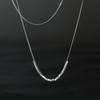 Collar Cuadrado Pequeño de Plata Esterlina S925 Diseño Nicho Ins Estilo Frío Simple Geométrico Plata Rota Cadena Clavícula D9234