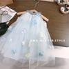 Vestido de niña Verano 2025 Nuevo Vestido de Princesa con Tirantes de Flores Super Hada para Niñas Vestido de Gasa de Verano Estilo Occidental para Niñas