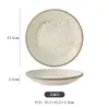 Plato de Cerámica de Barro Grueso Retro Plato de Postre Plato de Postre Plato para Pastel Plato de Postre para Té de la Tarde Estilo ins Plato para Bocadillos Lujo Ligero