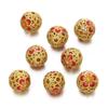 Flor de Diciembre Método Antiguo Transferencia Cuentas Esmalte Cloisonné Aceite Cuentas Huecas Pizarra Oro Pulsera DIY Accesorios Cuentas