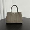 Mini Bolso de Jardín de Lona Patchwork de 23 cm Bolso Tote de Cuero Genuino para Mujer Nuevo Bolso Bandolera de Hombro de Alta Gama