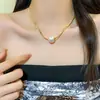 Moderna Cadena para Clavícula de Mujer con Perlas, Collar Único y Elegante de Acero de Titanio, Para Usar en Capas, Versátil y Elegante