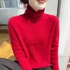 Suéter de Cachemira Listo para Usar de Primera Línea Otoño e Invierno Nuevo para Mujer Cuello de Pila Texturizado Color Sólido Simple Delgado Camiseta de Punto de Lana