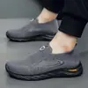 Tênis Esportivo de Malha Respirável para Primavera e Outono, Sapatos Confortáveis com Solado Macio, Sapatos para Caminhada para Meia-Idade e Idosos, Sapatos Masculinos Pretos
