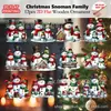 24 novas placas de madeira de Natal com designs fofos de boneco de neve para festas de Natal e de inverno, placas de decoração para a atmosfera da casa