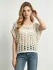 Fábrica de Origem Transfronteiriça Primavera/Verão Novo Top de Tricô de Renda Crochê Vazado Feito à Mão para Mulheres Cardigan Versátil Solto Sem Mangas
