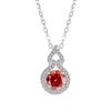 Collar con colgante de calabaza de circón con incrustaciones de cobre de TikTok transfronterizo, clásico de cuatro garras con diamantes redondos incrustados, cadena para la clavícula para mujer