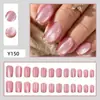 Set de arte de uñas transfronterizo más vendido de 24 piezas, moda europea y americana, estilo francés de lujo ligero, uñas postizas ojo de gato, venta al por mayor