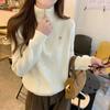 Suéter de una pieza con cremallera y cuello alto para mujer, otoño e invierno, estilo perezoso, capa interior con sensación de alta gama, top básico de punto con cuello alto