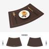 Mantel individual de cuero estilo chino para el hogar, mantel individual occidental en forma de abanico, mantel de mesa de comedor con aislamiento térmico y resistente al aceite de estilo chino.