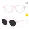 Gafas Retro Estilo Americano Ovaladas Marco Pequeño para Mujer de Gama Alta Modernas Cara Lisa Estilo Callejero Para Exteriores Fotocromáticas Anti Luz Azul Sin Graduación