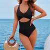 Bodysuit Sexy de una Pieza con Espalda Cruzada Simple Europeo y Americano Traje de Baño Bikini de Moda AliExpress TK239