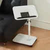 Mesa de noche con ruedas al por mayor transfronteriza, Estante de almacenamiento de mesita de noche, Mesa pequeña móvil, Mesa de centro ajustable, Mesa lateral para sofá de sala de estar