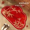 Felpudo de Linterna Roja Felpudo Decorativo Festivo de Año Nuevo Felpudo de Tierra de Diatomeas Hogar Baño de Recién Casados Felpudo Absorbente de Agua Antideslizante