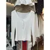 Nueva Colección de Otoño Ruoxin: Camiseta Básica de Manga Larga con Cuello Redondo y Botones para Mujer