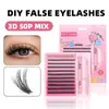 Mais vendido na Europa e América, kit de cílios postiços segmentados DIY 3040D, curvatura natural 3D, volume grande, cílios postiços de quadrinhos transfronteiriços