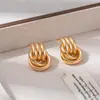 Brincos de Argola Geométricos de Metal Versáteis Estilo Europeu e Americano, Moda Transfronteiriça, Design Exagerado, Brincos Estilosos