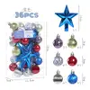 Navidad Transfronteriza Bolas de Navidad 36 Piezas Decoraciones Galvanizadas Estrella de Copa para Árbol de Navidad Colgante Fondo Festivo