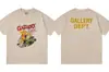 Gallery Dept Lavado y Desgastado Manga Corta Retro High Street Vintage Camiseta Suelta para Pareja Moderna
