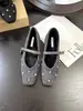 Estilo de lujo ligero, zapatos Mary Jane cuadrados con adornos de pedrería para mujer, nueva colección otoño/invierno 2025, forrados de gamuza, con tacón oculto para mayor altura, y planos forrados de felpa