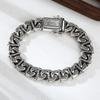 Pulsera Cubana Cráter Estilo Chino Plateado Pulido Pulsera de Moda Retro Personalizada Joyería Antigua Venta Directa de Fábrica