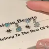 Pendientes de Moda Pequeños Rosados Menta Diarios con Mini Flores, Tachuelas para Hélice Auricular, Pequeños Tachuelas Cocleares Exquisitos y Elegantes