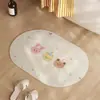Alfombrilla absorbente de tierra de diatomeas dura de dibujos animados personalizada, alfombrilla de pie de secado rápido para baño, alfombrilla de pie antideslizante para entrada de baño y inodoro