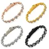 Pulseira Magnética Popular Europeia e Americana Transfronteiriça, Coração de Pêssego Fashion e Luxuoso Cheio de Diamantes, Pulseira Magnética de Liga de Uma Fileira para Casal