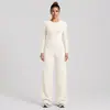 Conjunto de Ropa de Yoga Transfronterizo Ajustado Secado Rápido Camiseta de Manga Larga Top Correr al Aire Libre Fitness Pantalones Rectos Sueltos Conjunto