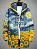 Chaqueta de algodón con capucha de manga larga, nueva para 2026, estilo europeo y americano, estampado digital 3D, ropa exterior casual de manga larga con capucha para hombre