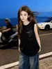 Chaleco Deportivo Simple Estilo Coreano Copo de Nieve Camiseta de Algodón Puro para Hombres y Mujeres Verano Moderno Estampado de Letras Sin Mangas Tops para Parejas
