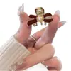 Elegante doce strass arco pato bill clipe grampo de cabelo 2024 novo high-end side forehead bangs hairpin