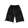 Calças Tie-Dye Americanas Oldschool High Street Masculinas Costura Estilo Escuro Peludo Vintage Antigo Shorts Jeans