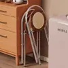 Cadeira Dobrável Retrô de Rattan Pequeno Apartamento Doméstica Dobrável Cadeira de Jantar Cadeira Nova para Varanda Cadeira que Não Ocupa Espaço