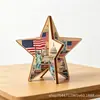 Cruz de Madeira 3D Personalizada Transfronteiriça Páscoa Dia da Independência Estrela de Cinco Pontas Cor Infantil Pintura Ornamentos Pingente de Estrela Ornamentos Pendurados Feitos à Mão