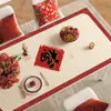 Mantel Rojo de Año Nuevo, Impermeable, Resistente al Aceite, No Lavable, Mantel Antiescaldado, Mantel Protector de Mesa de Centro Roja