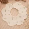 Baberos de Pétalo Impermeables Tejidos para Bebés, Toalla de Saliva de Algodón Puro Clase A, Babero Anti-Escupidas para Alimentación de Bebés, Lindo Estilo Coreano