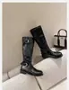 Mesmo estilo de Sichen~Botas de cavaleiro com salto escondido em couro macio para afinar a silhueta feminina Lançamento Outono 2026 Botas altas Botas com salto bloco para mulheres