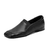 Zapatos para mujer con suelas cómodas y suaves, nuevo modelo otoño 2026, mocasines slip-on de punta cuadrada, zapatos de un solo color de tacón bajo con corte profundo
