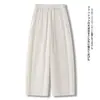 Calça Harem Cropped de Algodão Tencel, Calça de Comprimento 9/10, Estilo Fino 2026, Calça Curvada, Calça Balloon, Calça Casual de Verão para Mulheres