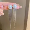 Brincos de Corrente Longa com Garras Exageradas Elegantes de Prata S925 com Strass para Mulheres Brincos com Franjas de Diamante Colorido Europeus e Americanos Brincos da Moda