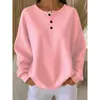 En stock transfronterizo Amazon moda cuello redondo tejido gofrado otoño/invierno 2025 nuevo jersey de color liso top holgado