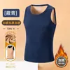 Colete térmico masculino para outono e inverno, com forro de fleece, espessado, de lã de camelo, sem mangas, modelador, camada base, gerador de calor, emagrecedor e resistente ao frio.