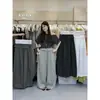 A Única Vi+ Moda Verão Estilo Simples Versátil Caimento Solto Emagrecedor Cordão Cintura Elástica Calça Casual 83035